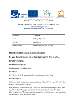 Should you start school at eleven o`clock? Do you like mornings