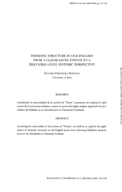 Thematic structure in old english: from a clause