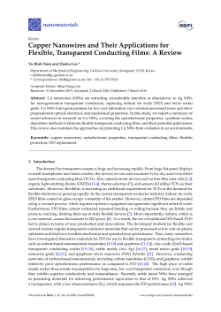 Copper Nanowires and Their Applications for Flexible, Transparent
