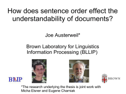 How does sentence order effect the understandability of documents?