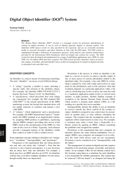 Digital Object Identifier (DOI ) System