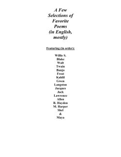 A Selection of My Favorite Poems by the Great Poets