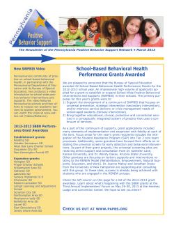 School-Based Behavioral Health Performance Grants Awarded