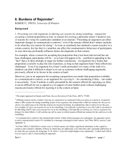 Reasons, contexts and expectations of rebuttal