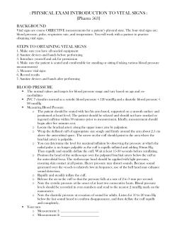 PHYSICAL EXAM INTRODUCTION TO VITAL SIGNS