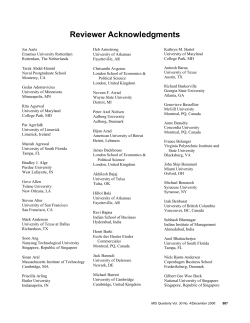 Reviewer Acknowledgments