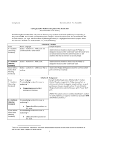 Scoring Guide for the Elementary School You Decide CBA