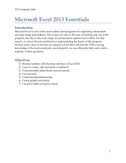 Microsoft Excel 2013 Essentials