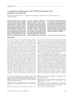 Complement-mediated lysis by anti-CD20 mAb
