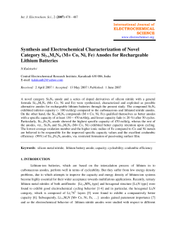 Synthesis and Electrochemical Characterization of Novel Category