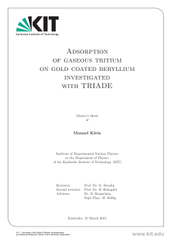 Adsorption of gaseous tritium on gold coated - KATRIN