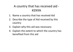 A country that has received aid - KENYA