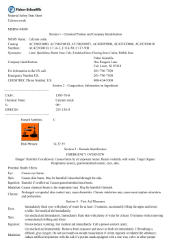 Material Safety Data Sheet Calcium oxide MSDS# 04030 Section 1