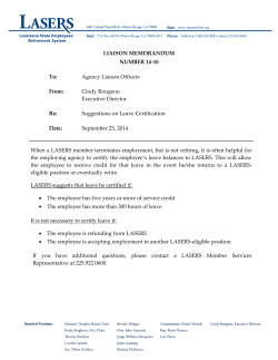 LIAISON MEMORANDUM NUMBER 14