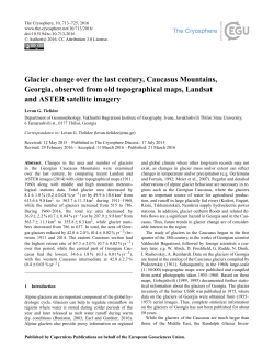 Glacier change over the last century, Caucasus Mountains, Georgia