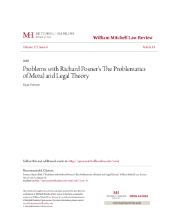 Problems with Richard Posner`s The Problematics of Moral and