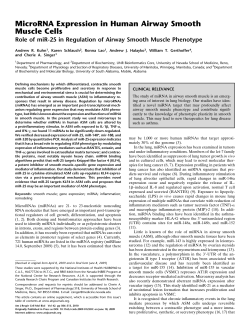 MicroRNA Expression in Human Airway Smooth Muscle Cells