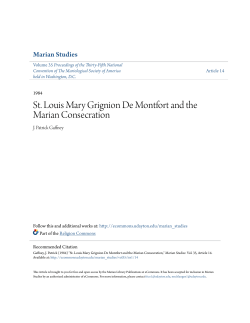 St. Louis Mary Grignion De Montfort and the Marian