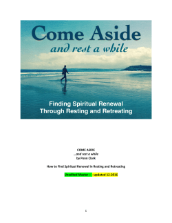 1 COME ASIDE &hellip;and rest a while by Penn Clark How to Find