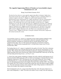 The Appetite Suppressing Effects of Nicotine on Caenorhabditis
