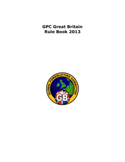 GPC Great Britain Rule Book 2013 - GPC-GB