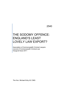 the sodomy offence: england`s least lovely law export?
