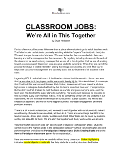 classroom jobs - Bryce Hedstrom