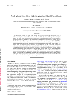 North Atlantic Eddy-Driven Jet in Interglacial and Glacial