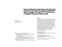 Screen Printing with Sound - Open Design at the Intersection of