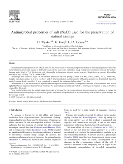 Antimicrobial properties of salt (NaCl) used for the preservation of