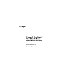 Dialogic&reg; Brooktrout SR140 Fax Software Windows User Guide