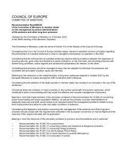 Management of life-sentence and other long