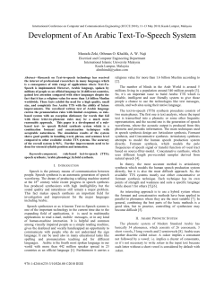 Development of An Arabic Text-To