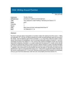 "How pleasant to watch Nothing": Narrativity and Desire in V.