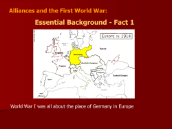 Alliances and the First World War