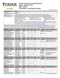 History - Social Studies Teaching Fall 2015
