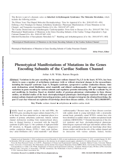 Phenotypical Manifestations of Mutations in the Genes Encoding