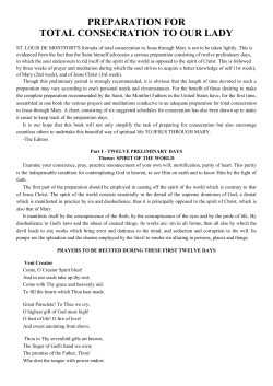 Preparation for Total Consecration to Our Lady