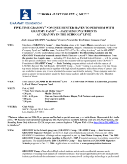 FIVE-TIME GRAMMY NOMINEE HUNTER HAYES TO PERFORM