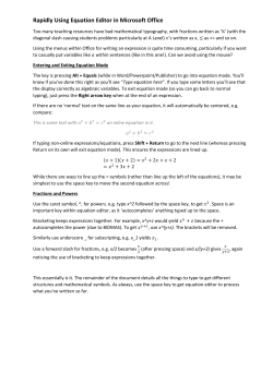 Rapidly Using Equation Editor in Microsoft Office
