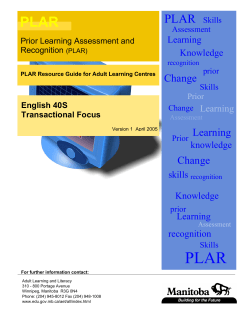 TABLE OF CONTENTS - Government of Manitoba