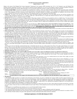 Palmetto Pass License Agreement