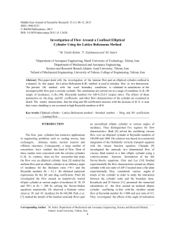 Investigation of Flow Around a Confined Elliptical Cylinder Using the