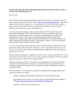 S. Tromp submission to TBS review of ATIA