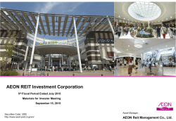 Investor Presentation Materials for the 5th Fiscal Period Ended July