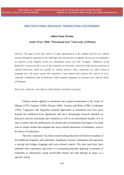 MULTICULTURAL DIALOGUE: TRANSLATING CULTUREMES