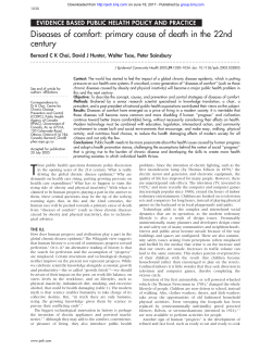 Diseases of comfort: primary cause of death in the 22nd century