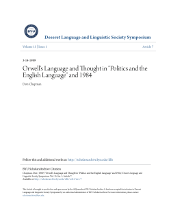 Orwell`s Language and Thought in - BYU ScholarsArchive
