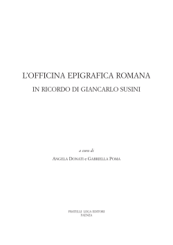 L`OFFICINA EPIGRAFICA ROMANA