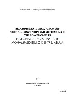 Recording Evidence, Judgement Writing, Conviction and